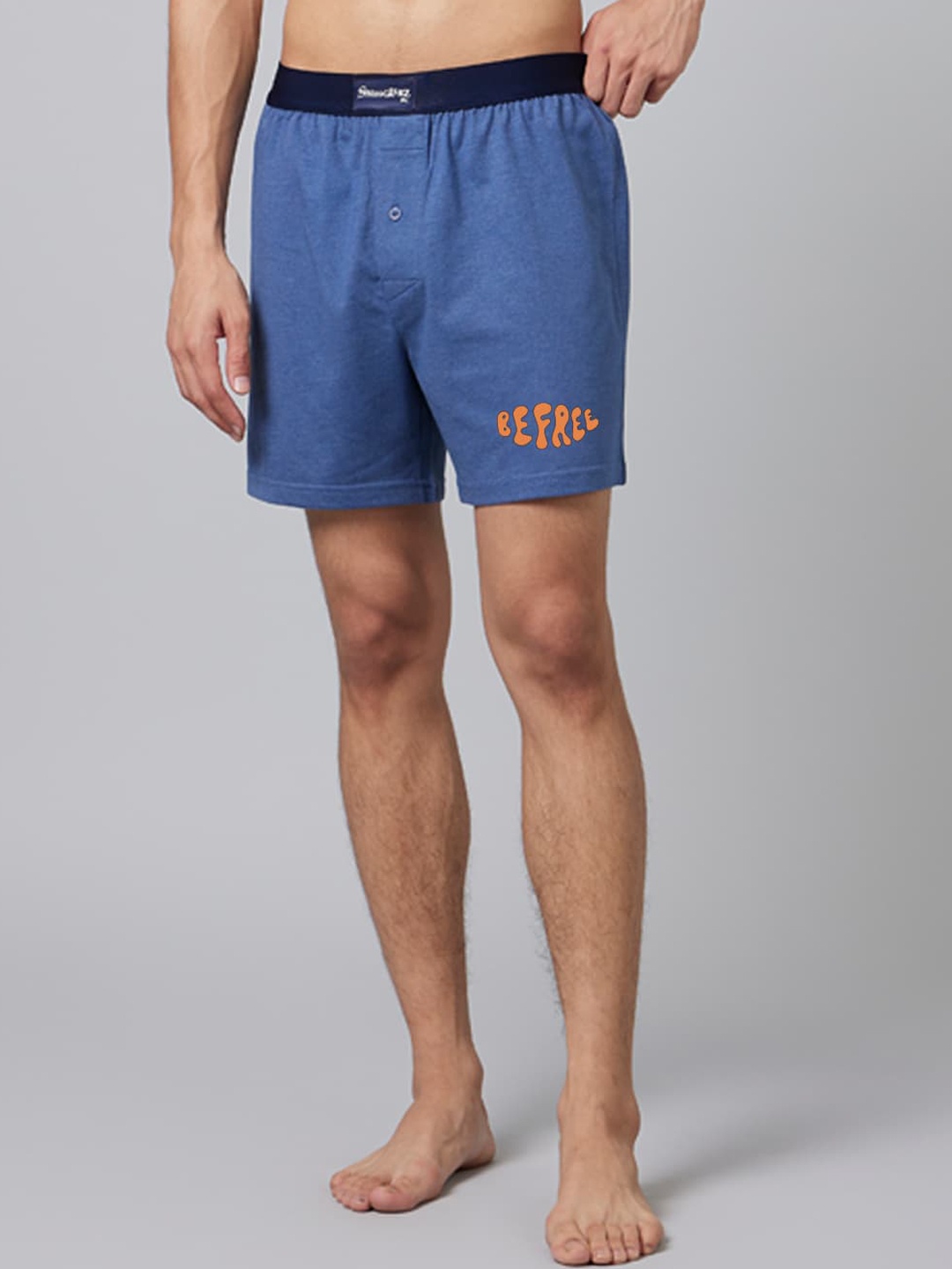 

Smugglerz Mid Rise Pure Cotton Extra Soft Boxer Be-Free-Men-Boxr-S, Blue