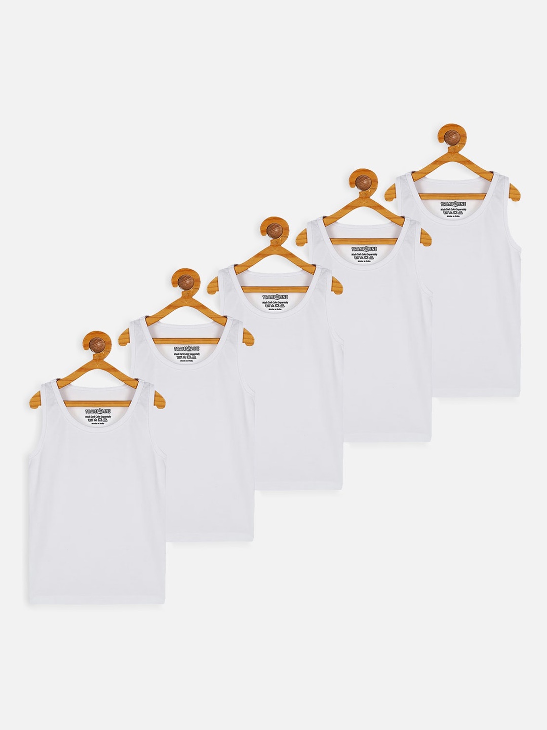 

Trampoline Kids Pack Of 5 Pure Cotton Innerwear Vests, White