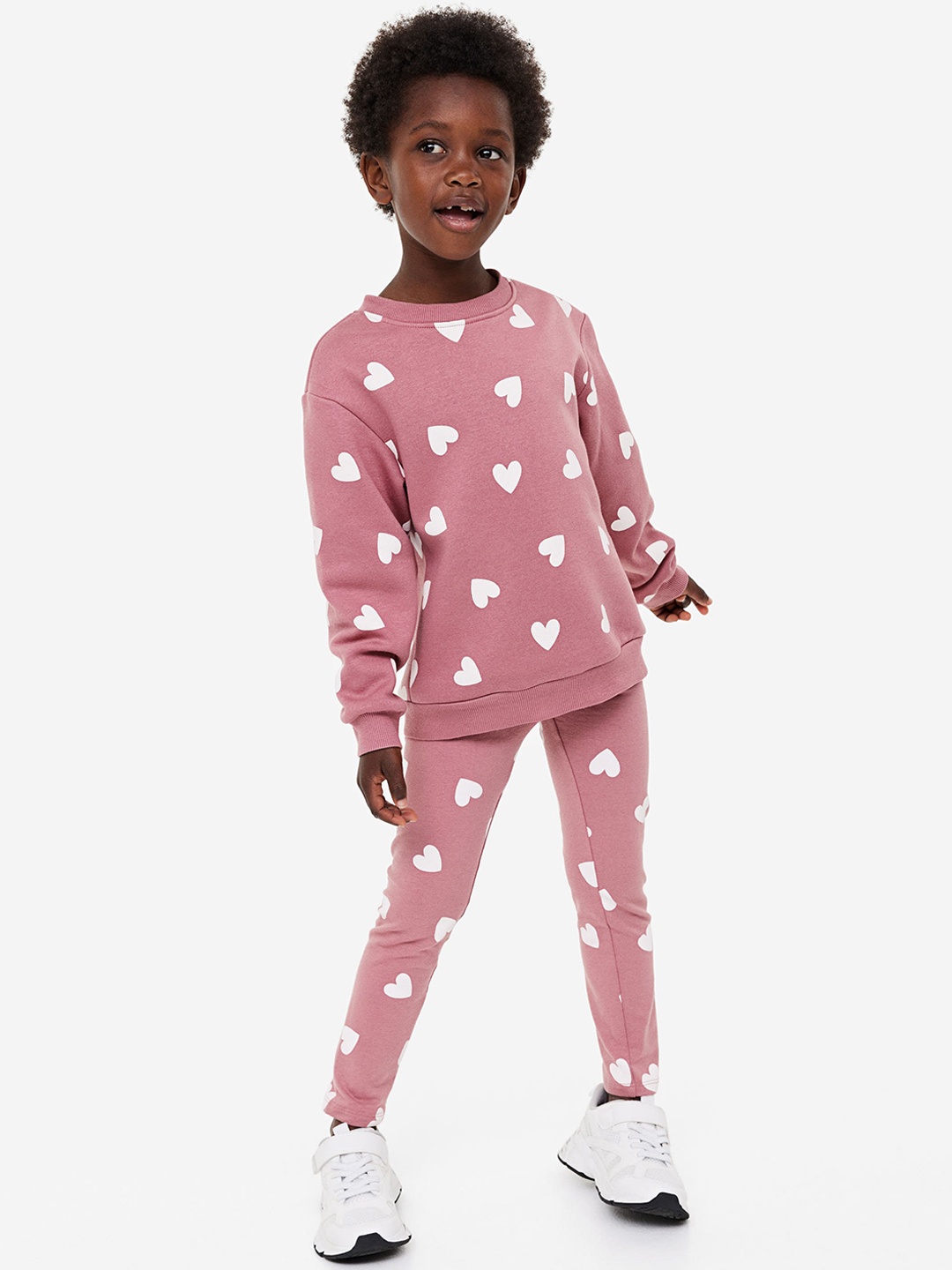 

H&M Girls Brushed-Inside Leggings, Pink