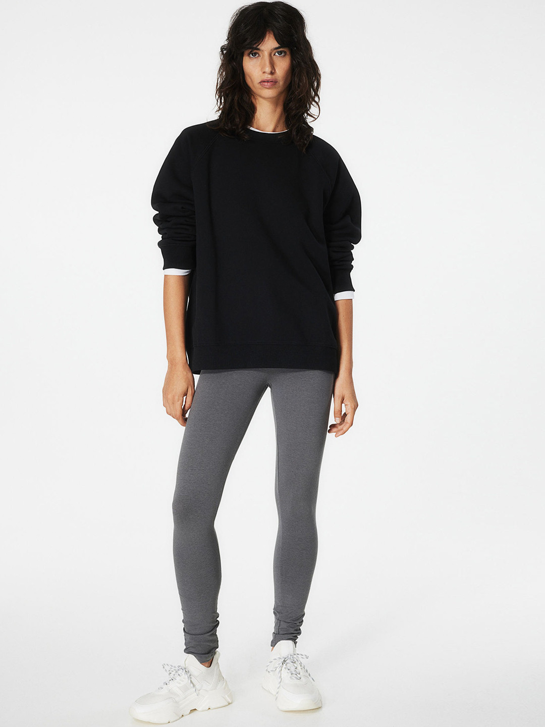 

H&M Cotton Leggings, Grey