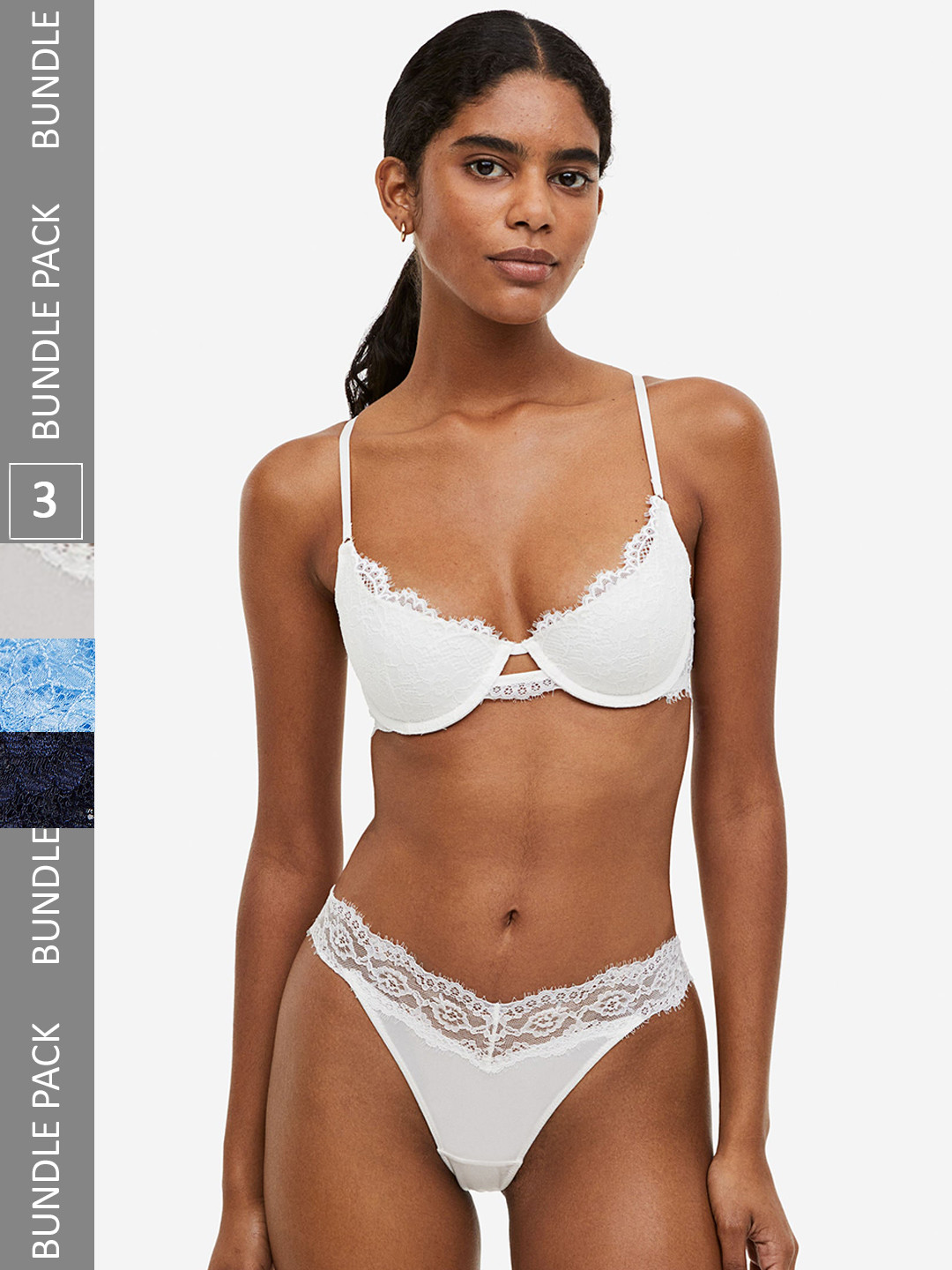 

H&M 3-Pack Thong Briefs, White