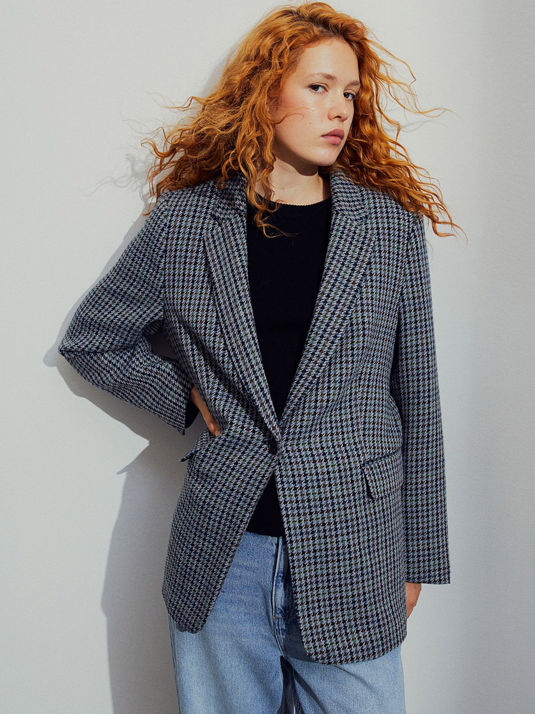 

H&M Single-Breasted Blazer, Grey