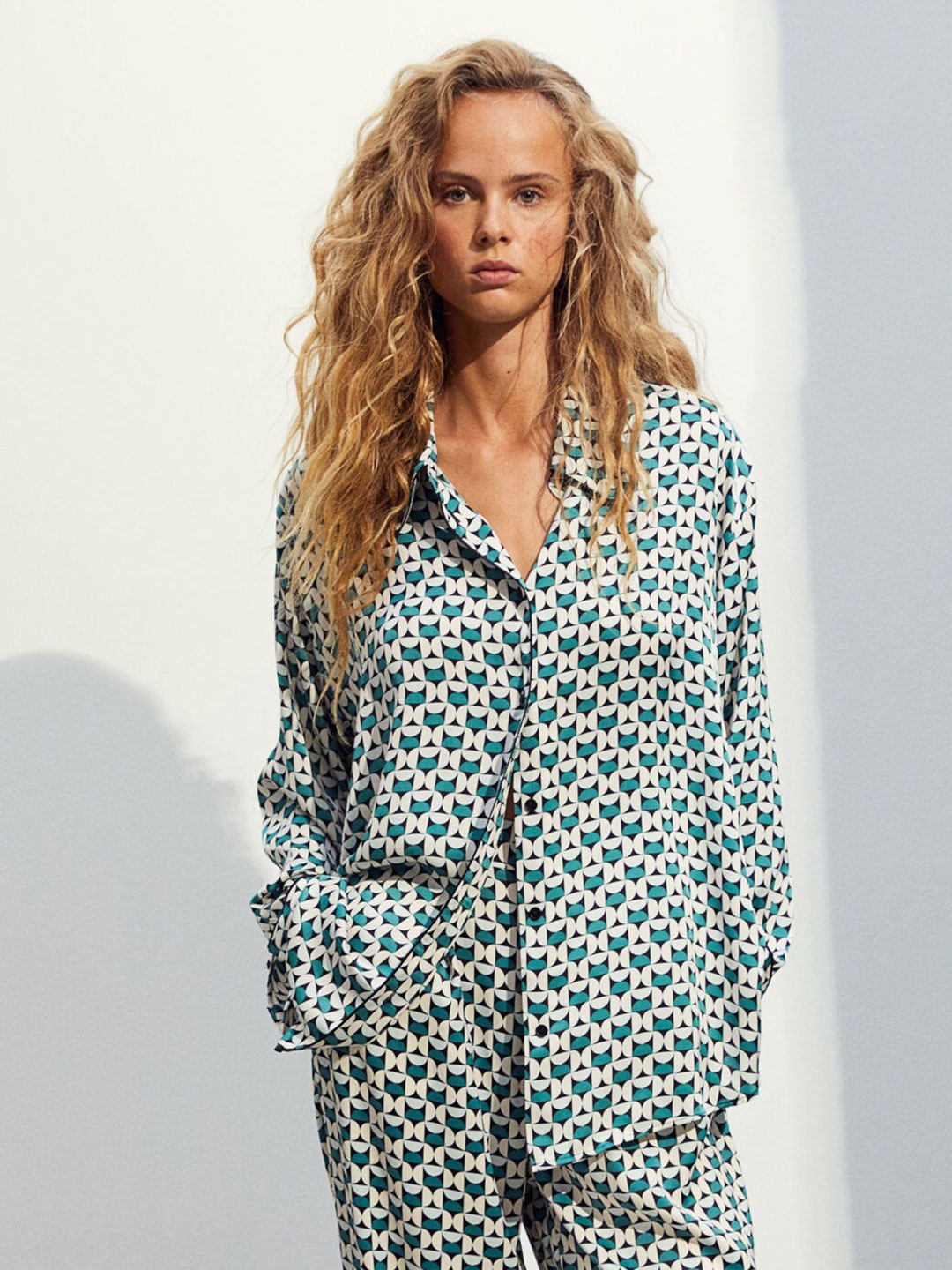 

H&M Satin Shirt, Green