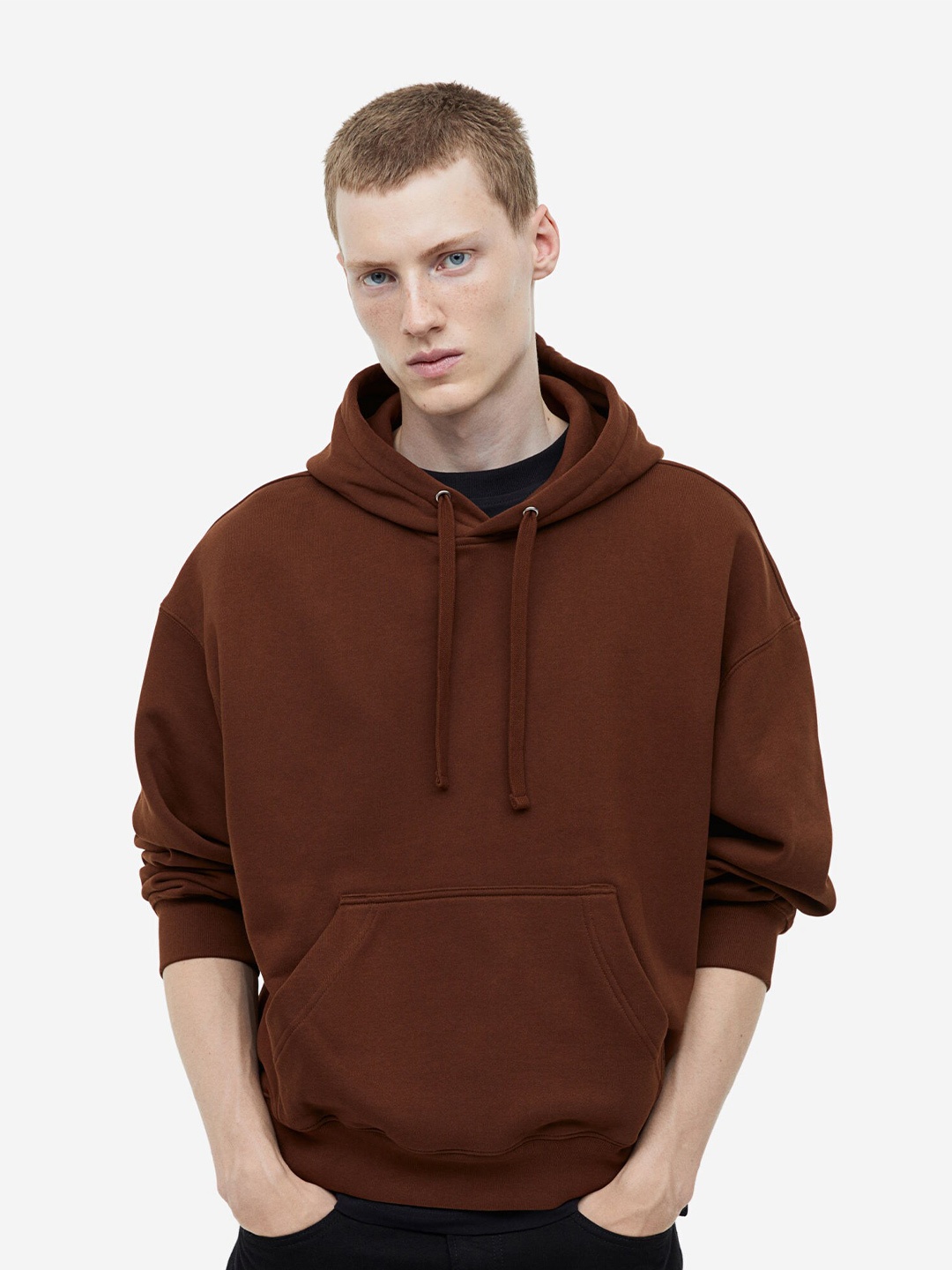 

H&M Oversized Fit Cotton Hoodie, Brown