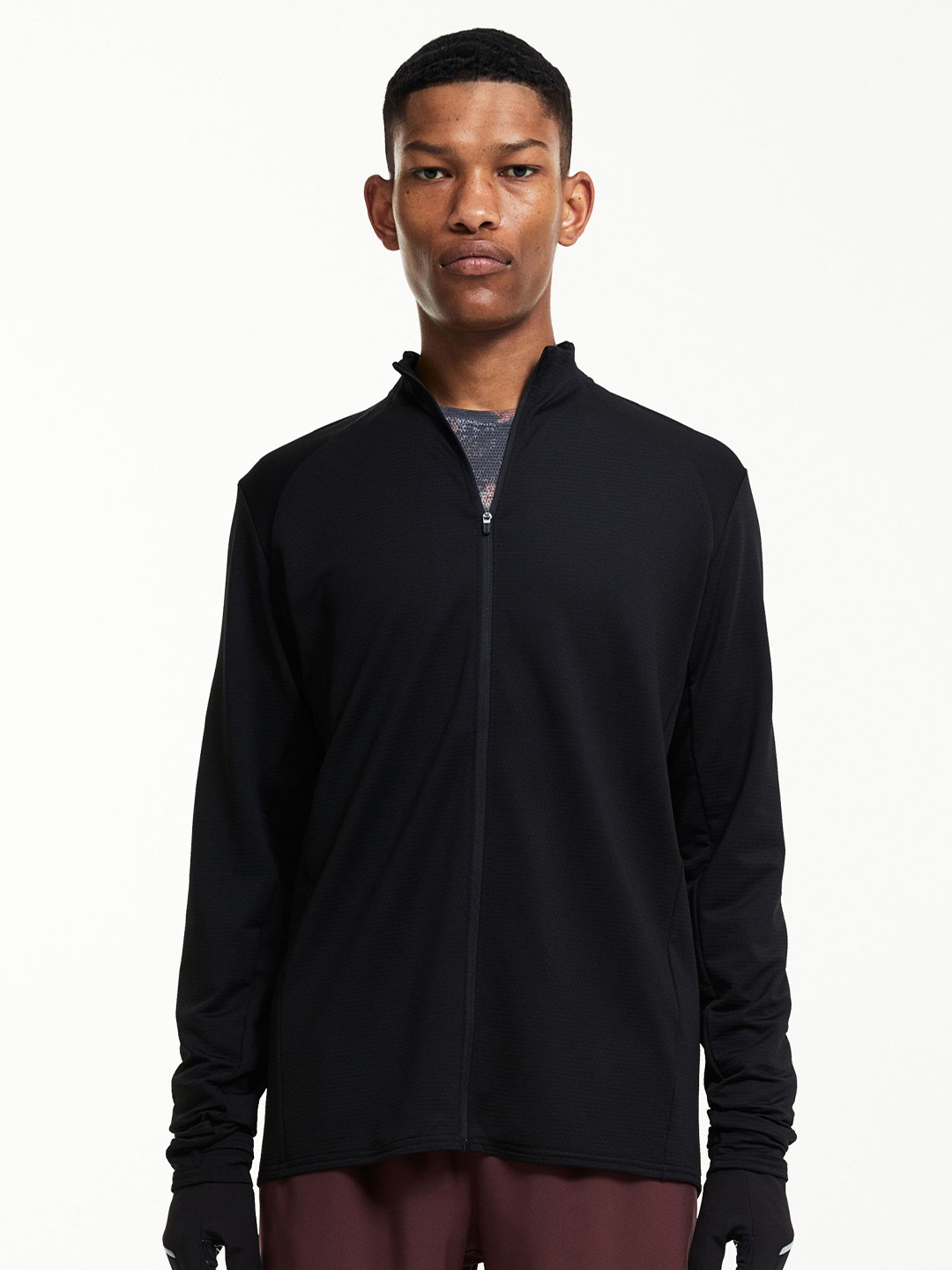 

H&M DryMove Zip-Through Sports Top, Black
