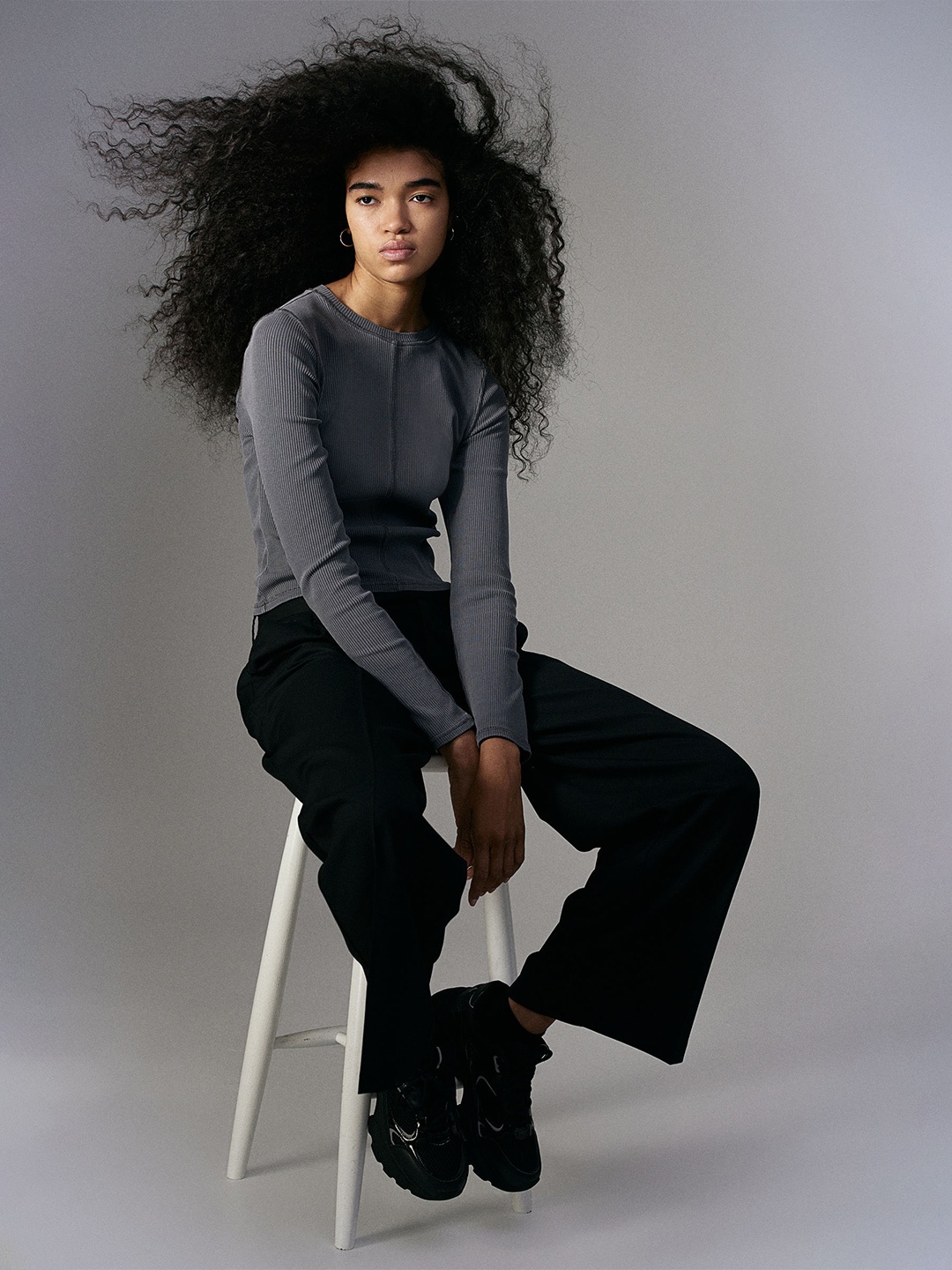 

H&M Ribbed Tops, Grey