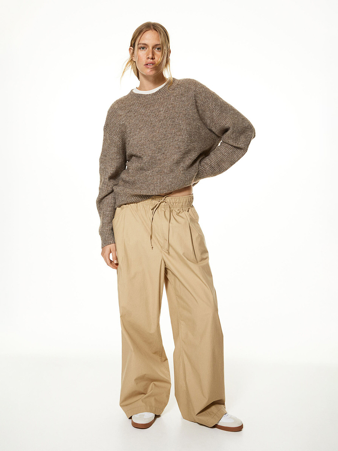 

H&M Rib-Knit Jumper, Beige