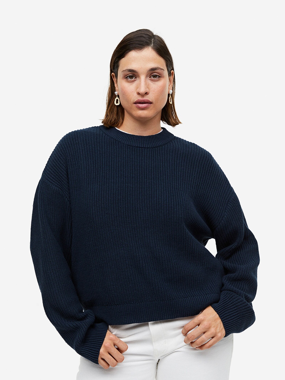 

H&M Rib-Knit Jumper, Blue