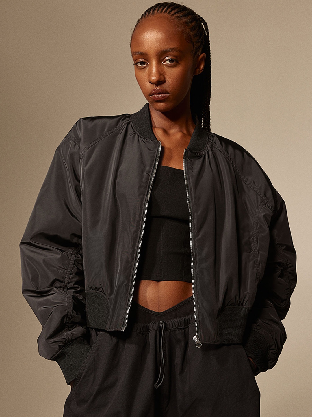 

H&M Bomber Jacket, Black