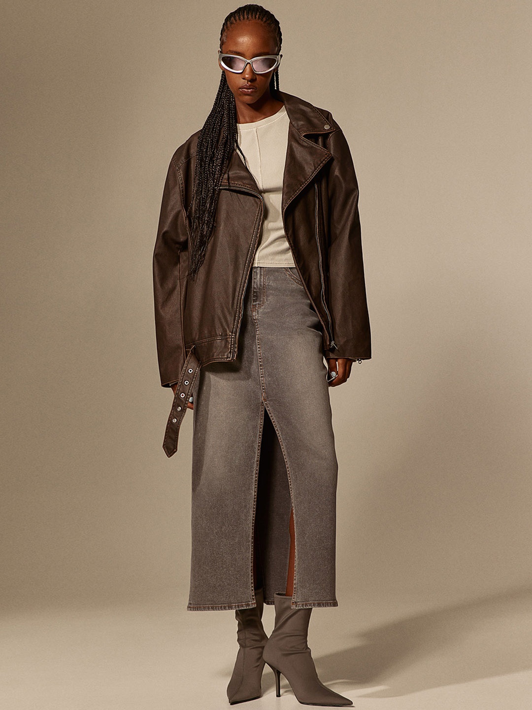

H&M Biker Jacket, Brown