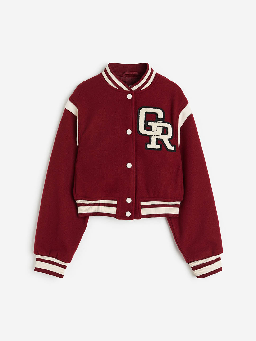 

H&M Girls Appliqued Baseball Jacket, Red