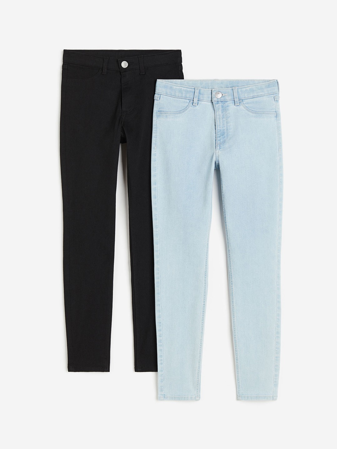 

H&M Girls 2-Pack Skinny Fit Jeans, Black