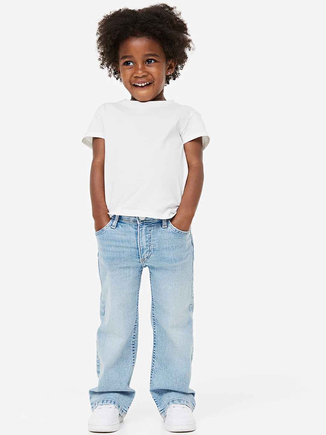 

H&M Girls Superstretch Wide Leg Jeans, Blue