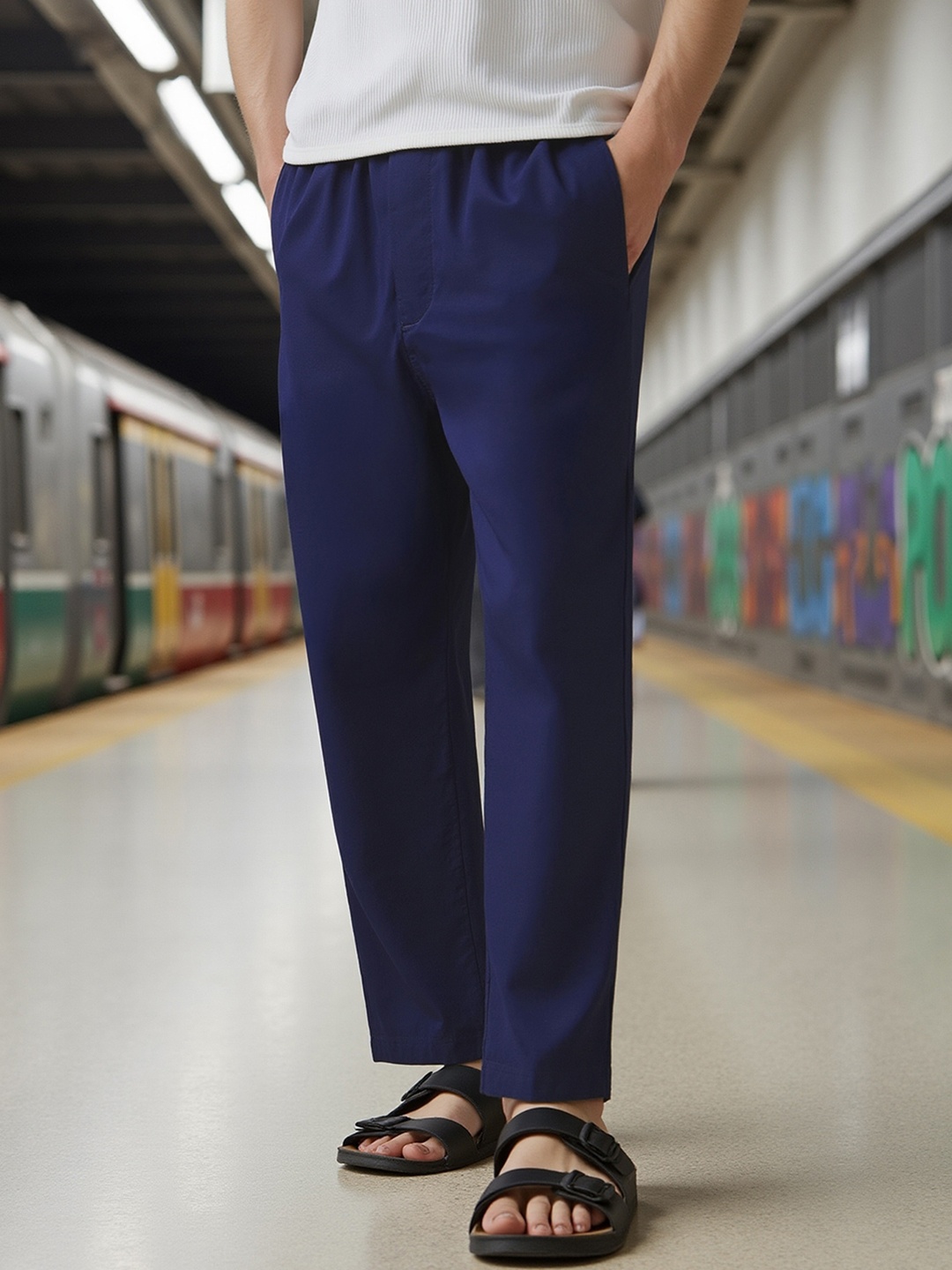 

Bewakoof Men Navy Blue Pyjamas