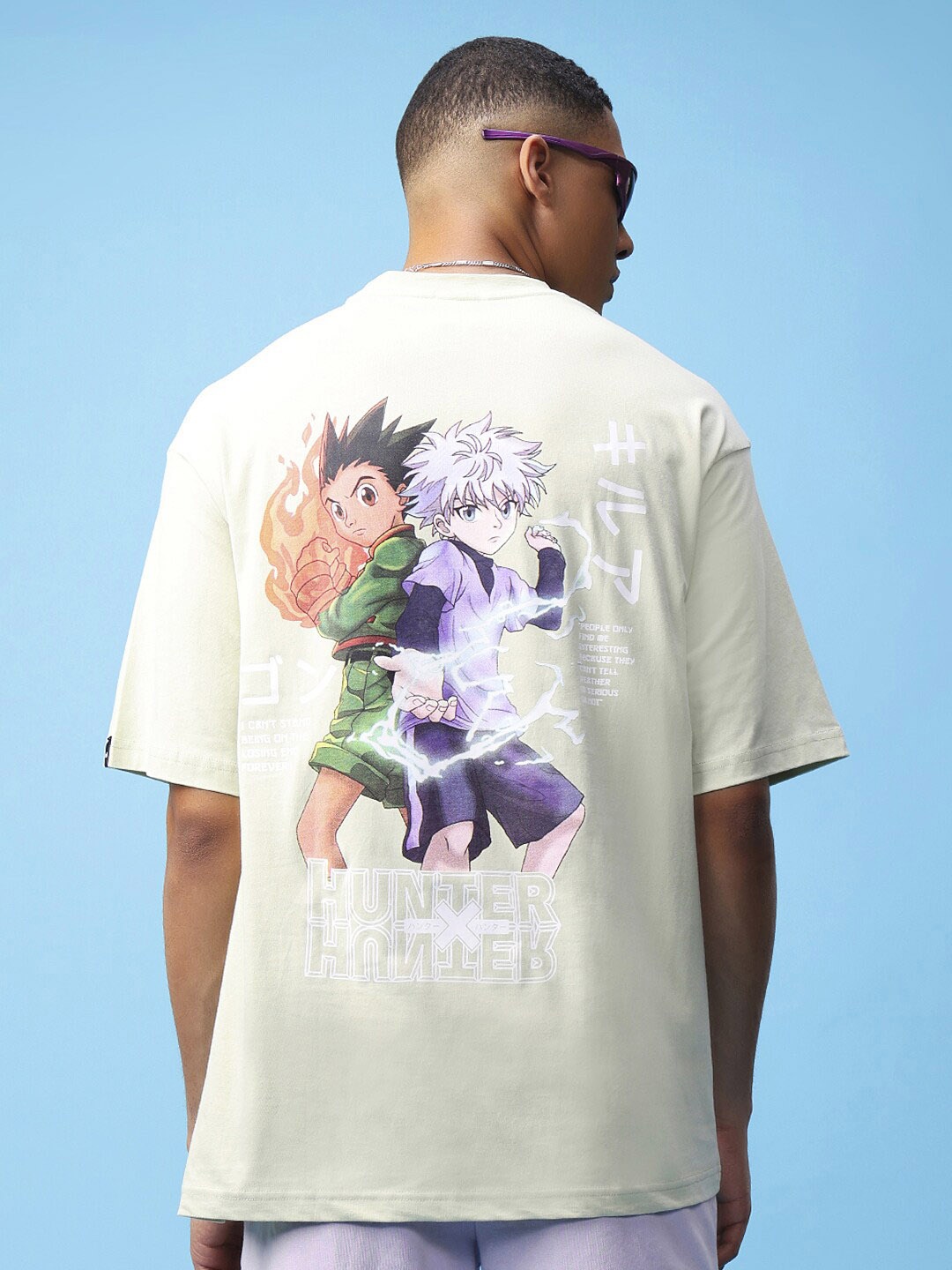 

Bewakoof Gon Killua Graphic Printed Oversized T-shirt, Green