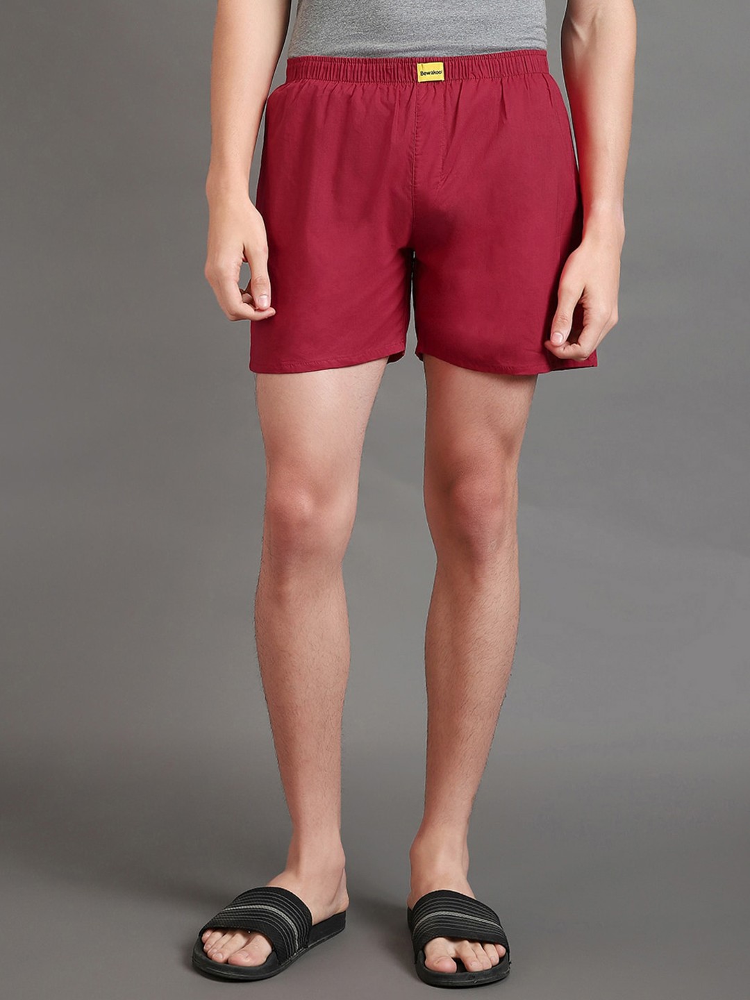 

Bewakoof Cotton Woven Boxers 523308, Red