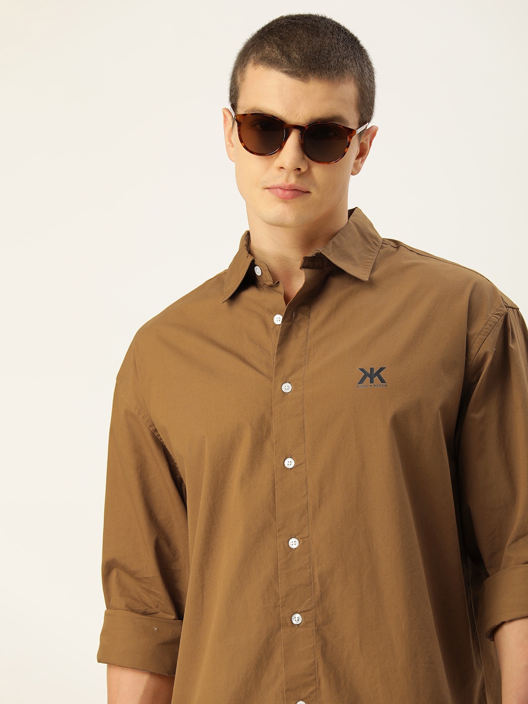 

Kook N Keech Men Relaxed Opaque Casual Shirt, Olive
