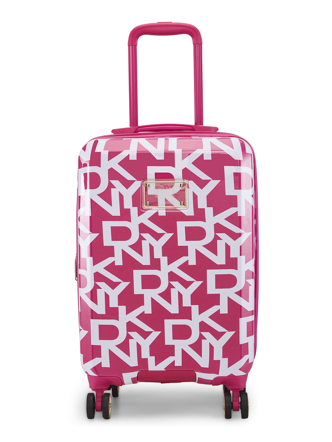 

DKNY Deco Signature Printed Hard-Sided Cabin Trolley Bag- 50.8cm, Magenta