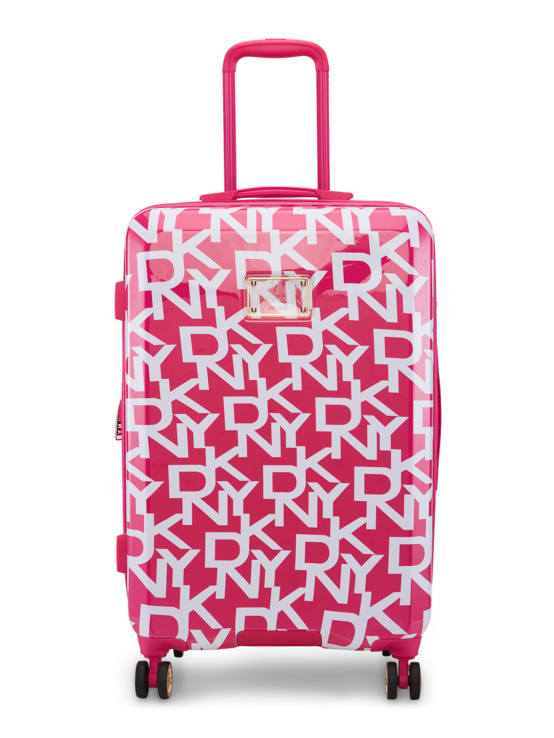 

DKNY Deco Signature Printed Hard-Sided Medium Trolley Bag- 60.96cm, Magenta