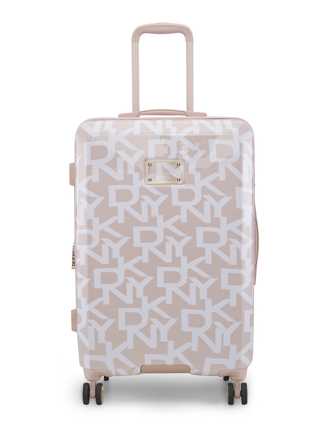 

DKNY Deco Signature Printed Hard-Sided Medium Trolley Bag-60.96cm, Peach