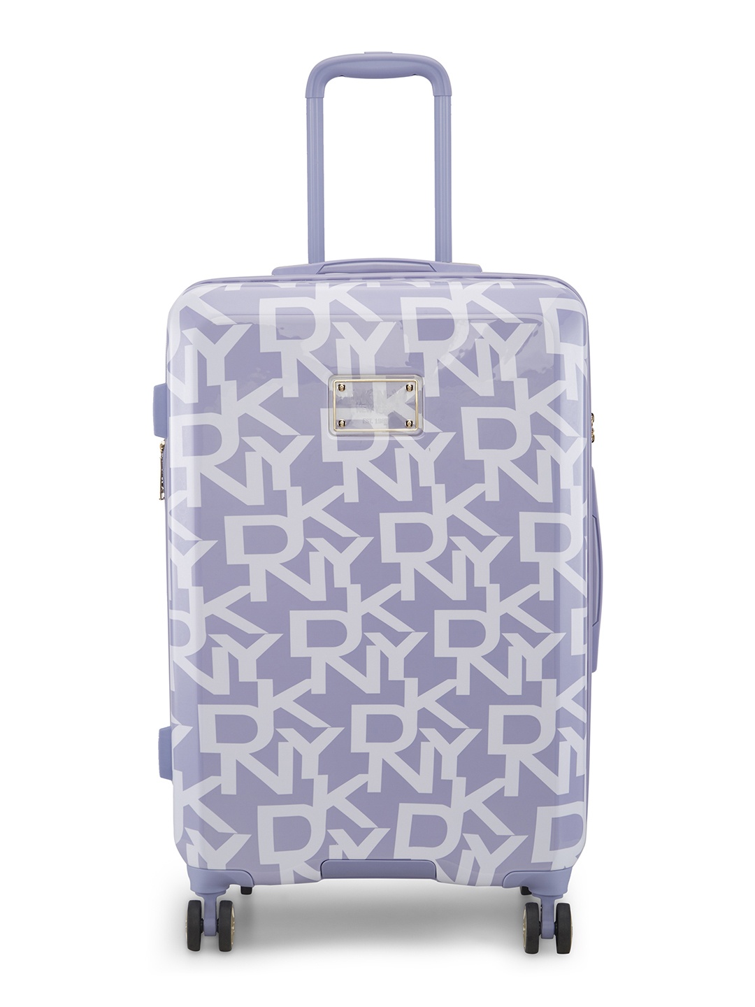 

DKNY Deco Signature Printed Hard-Sided Medium Trolley Bag-60.96 cm, Purple