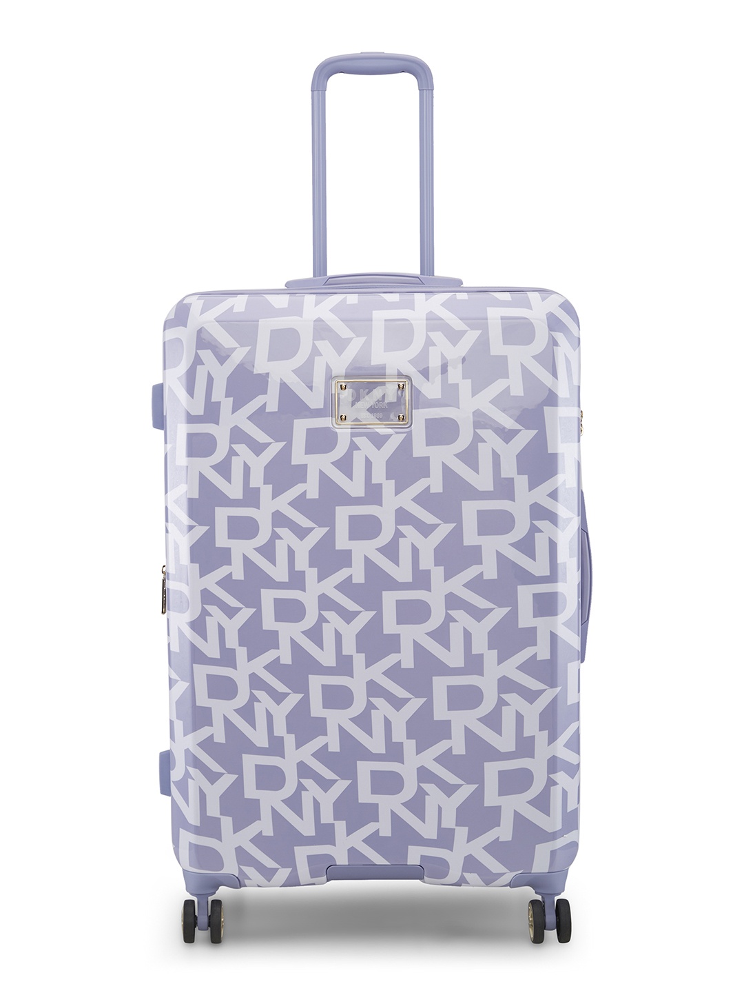 

DKNY Deco Signature Printed Hard-Sided Medium Trolley Suitcase- 54 cm, Purple