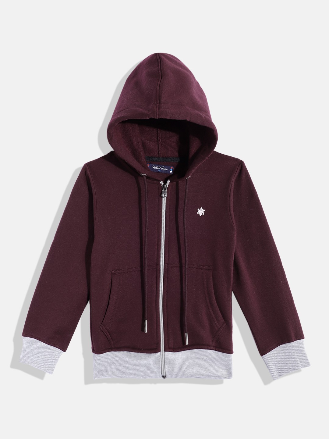 

White Snow Girls Hooded Sweatshirt, Maroon