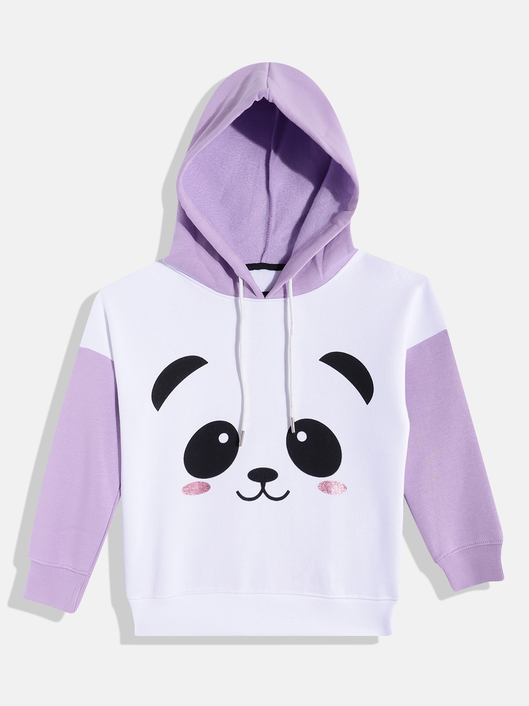 

White Snow Girls Printed Hooded Sweatshirt