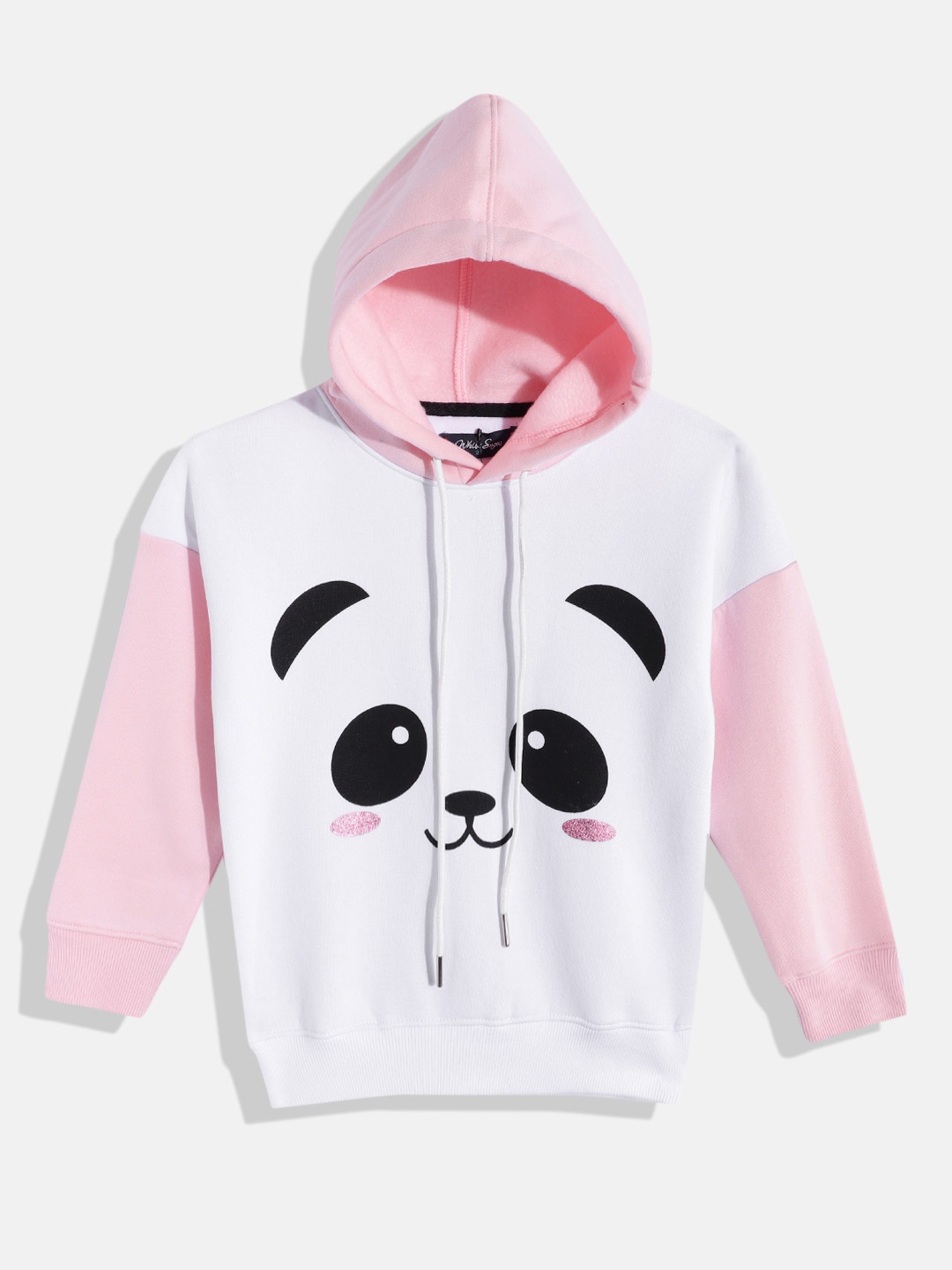 

White Snow Girls Printed Hooded Sweatshirt