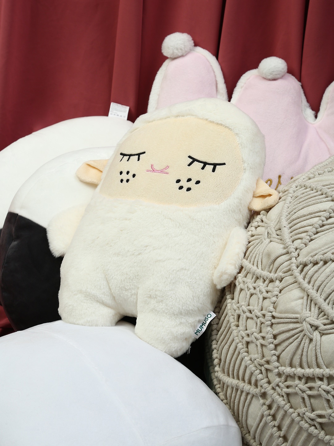 

Mumuso Kids Non-Allergic Sheep Pillow, White