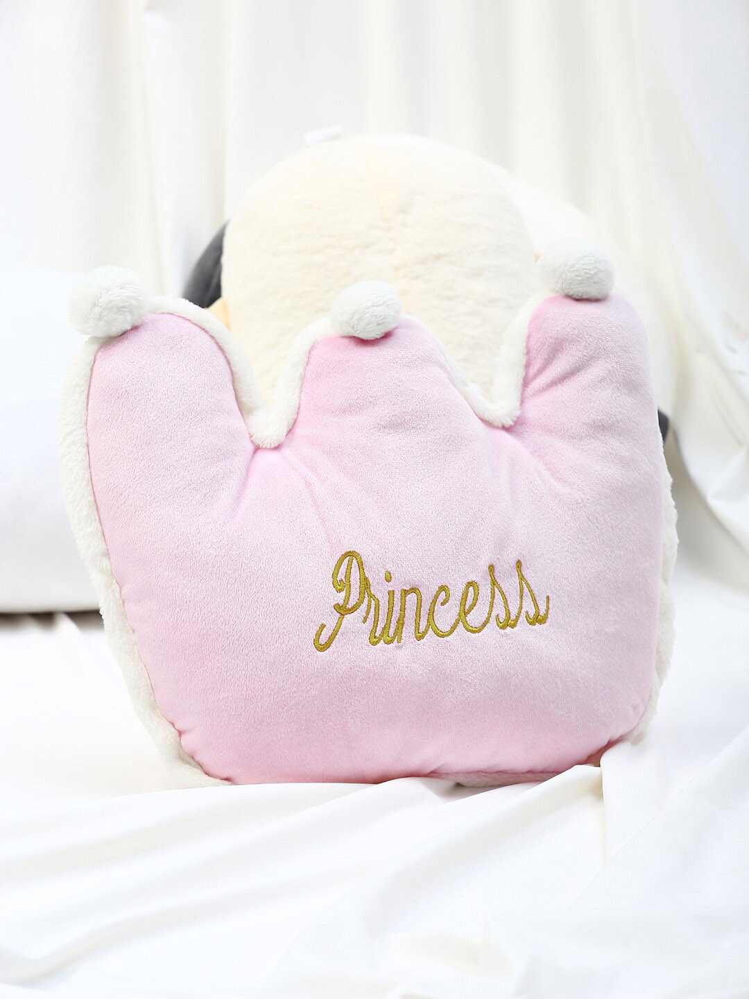 

Mumuso Kids Non-Allergic Crown Pillow, Pink