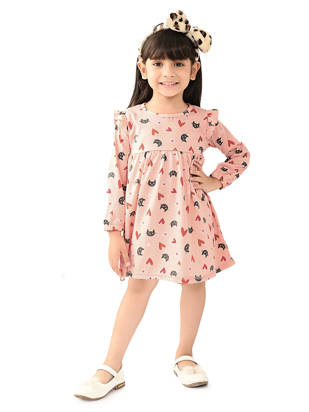 

Beebay Girls Conversational Printed A-Line Dress, Orange