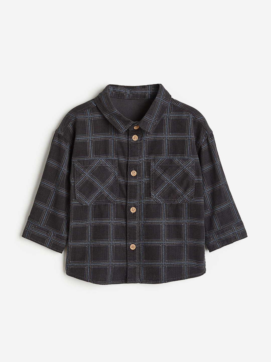 

H&M Boys Cotton Corduroy Shirt, Grey