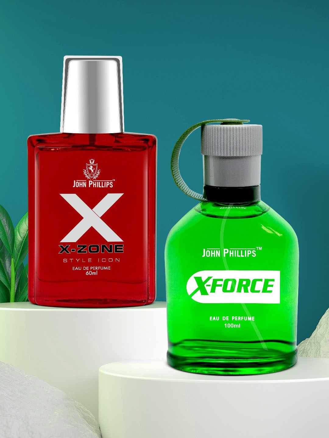 

JOHN PHILLIPS Men Luxury X Zone Eau De Perfume 60ml & X Force Eau De Perfume 100ml, Green