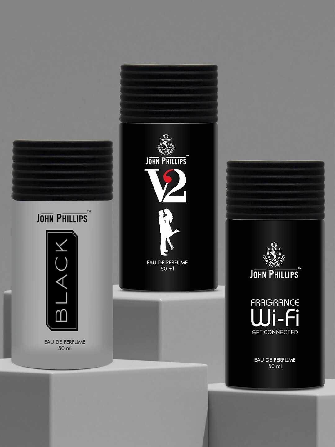 

JOHN PHILLIPS Set Of 3 Luxury Black - V2 & Wi-Fi Eau De Parfum 50ml Each