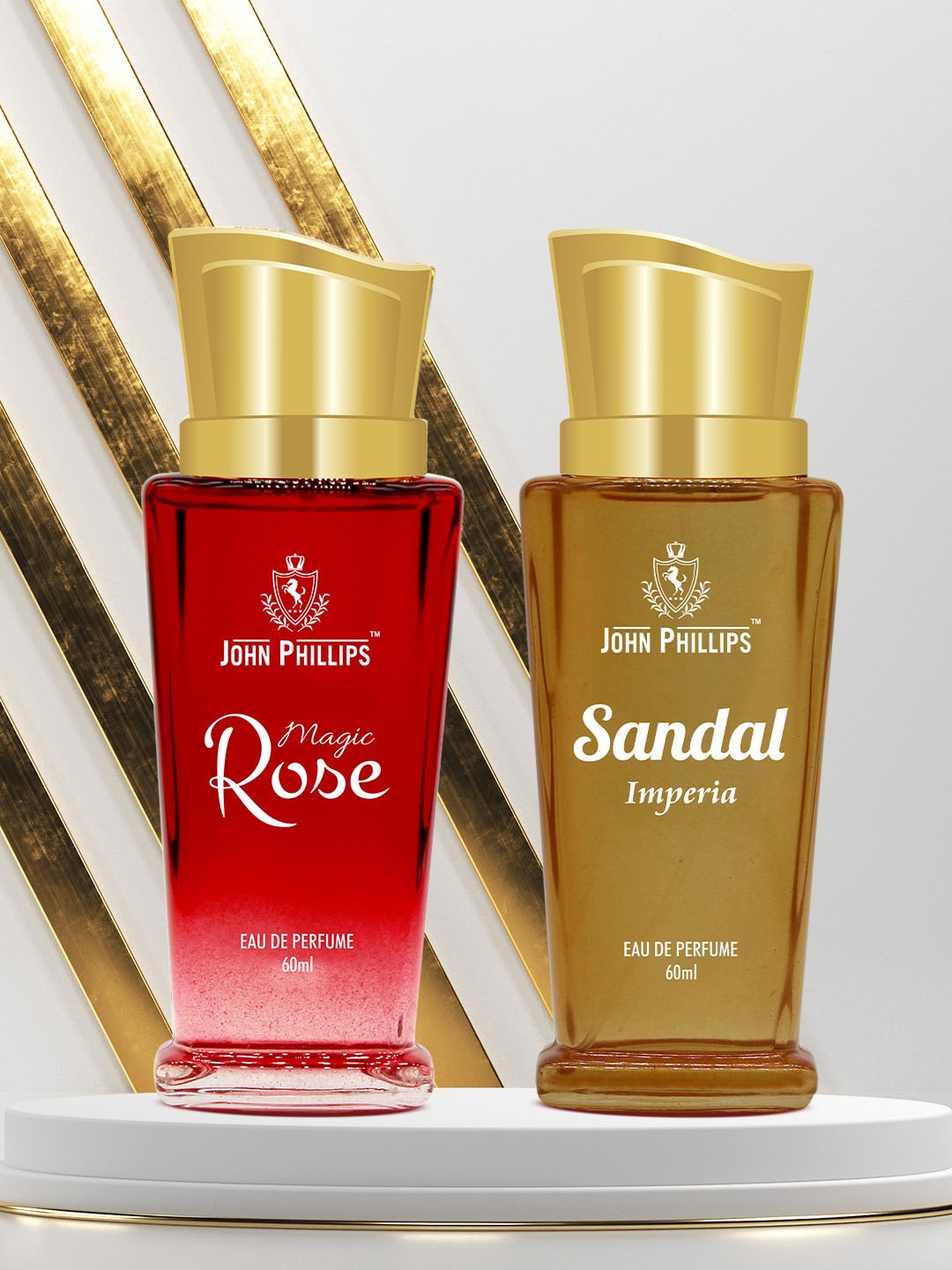 

JOHN PHILLIPS Set Of 2 Luxury Magic Rose & Sandal Imperia Eau De Parfum 60ml Each, Red