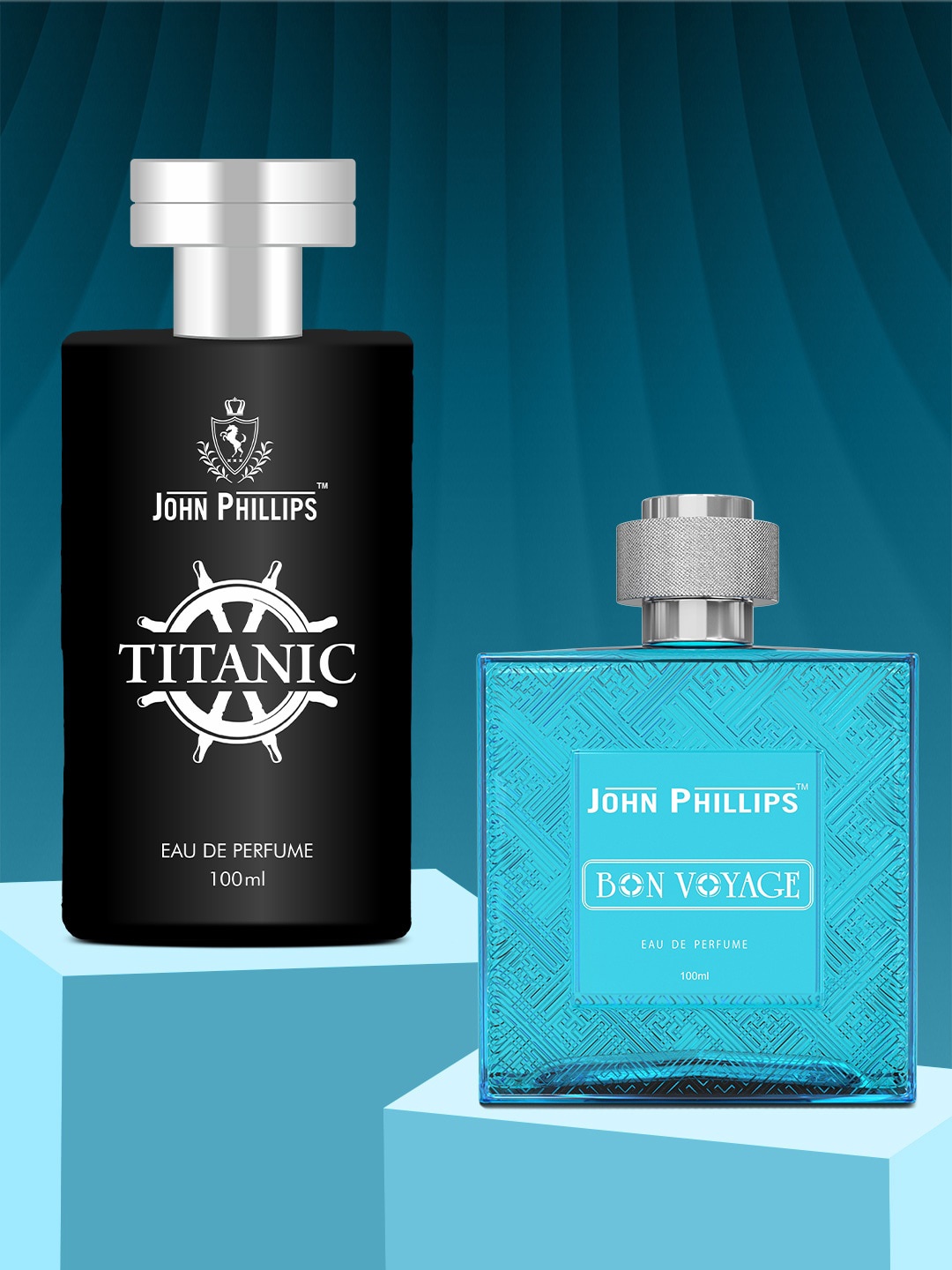 

JOHN PHILLIPS Set Of 2 Luxury Titanic & Bon Voyage Eau De Parfum 100ml Each, Black