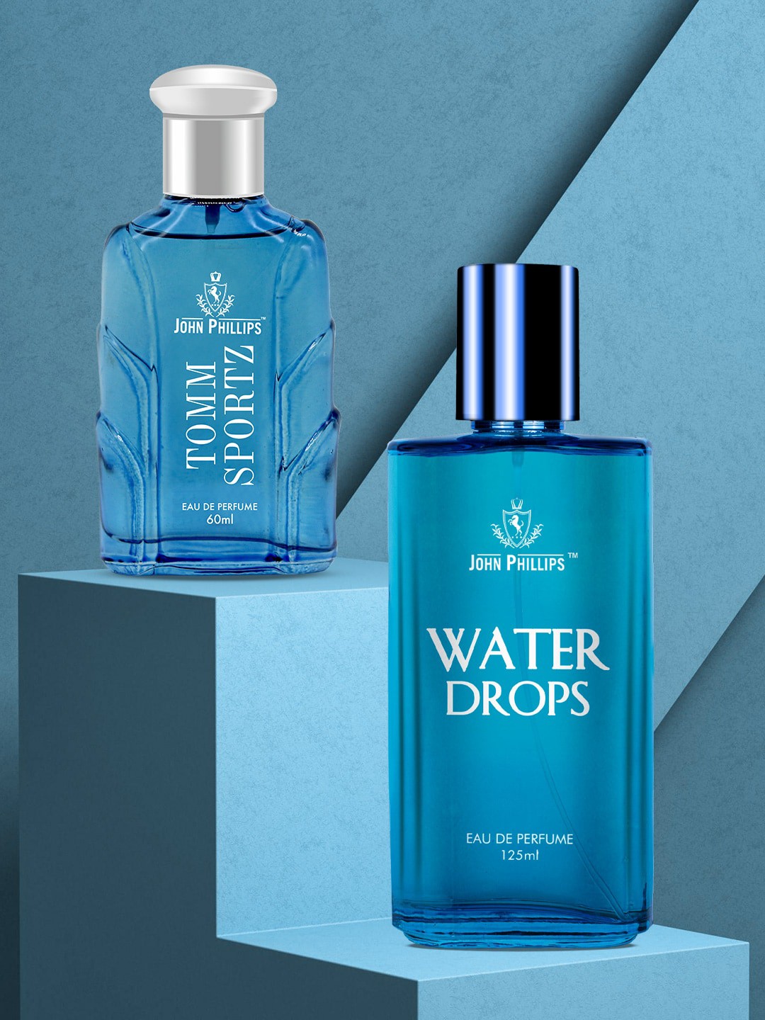 

JOHN PHILLIPS Set of Tomm - 60ml & Water Drops - 125ml Eau De Parfum, Blue