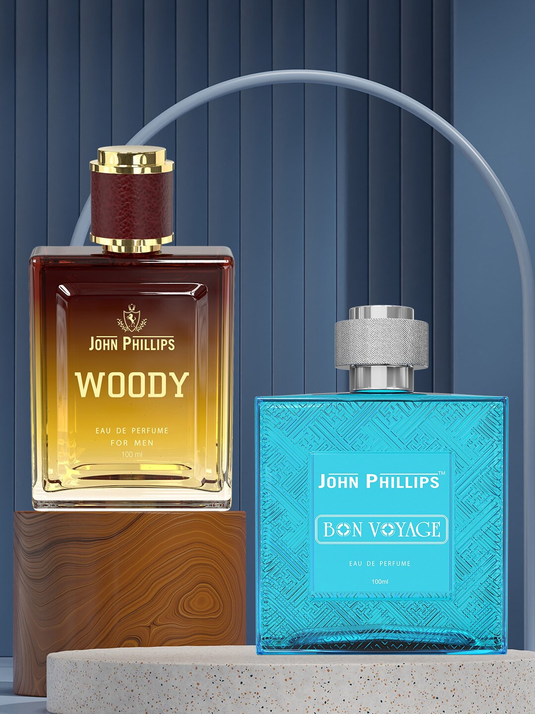 

JOHN PHILLIPS Men Set Of 2 Luxury Woody & Bon Voyage Eau De Parfum 100ml Each, Brown