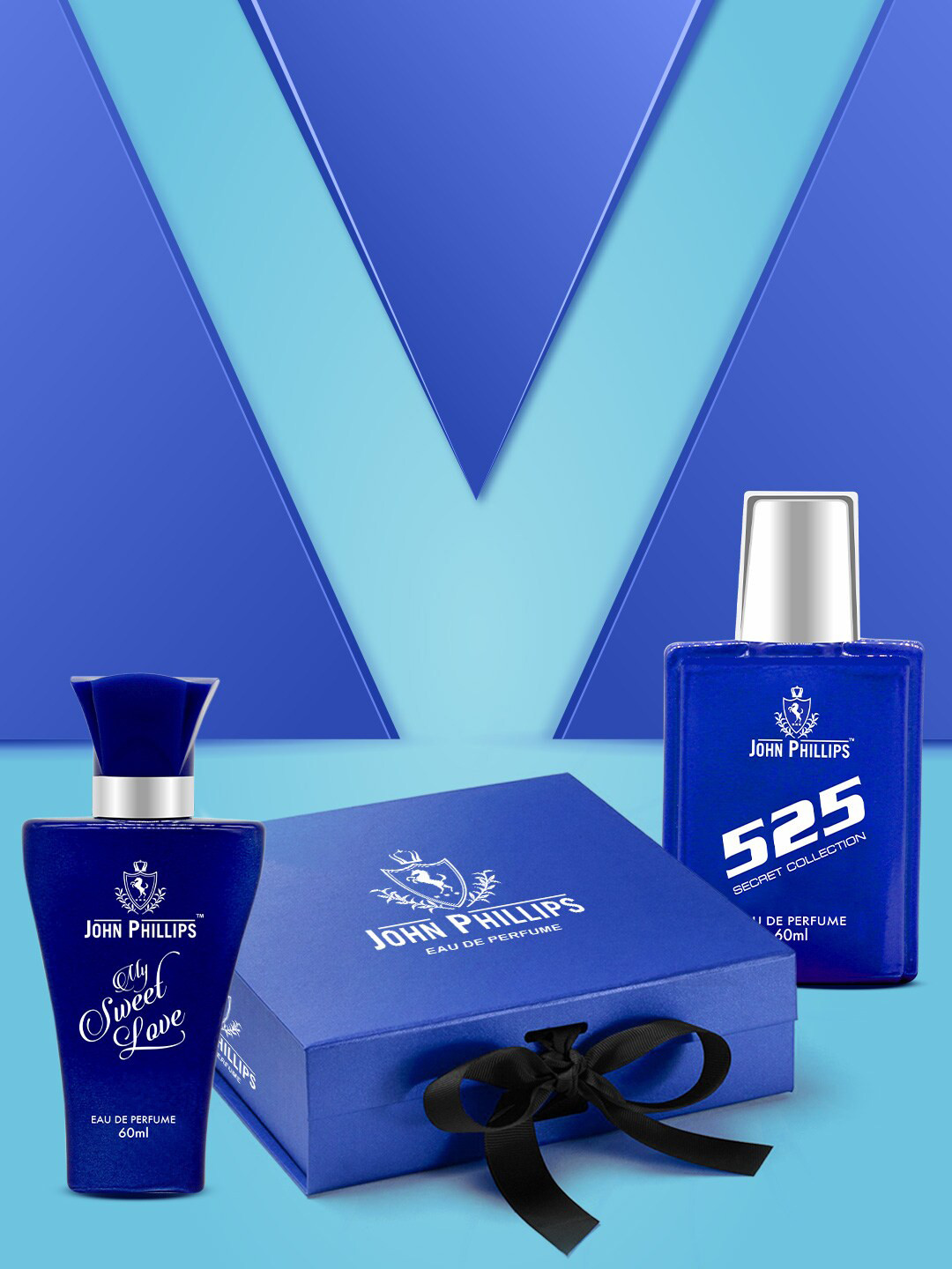 

JOHN PHILLIPS Women Set Of 2 Luxury 525 & My Sweet Love EDP - 60 ml Each, Blue