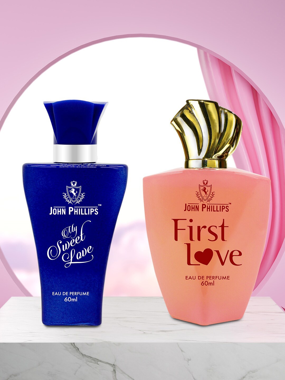 

JOHN PHILLIPS Women Set Of 2 Luxury My Sweet Love & First Love Eau De Perfume 60ml Each, Peach