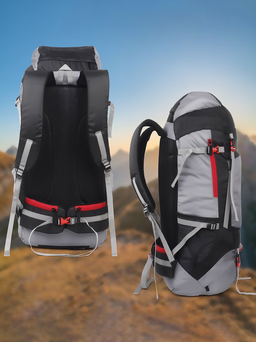 

WROGN Unisex Colourblocked Waterproof Rucksack, Grey