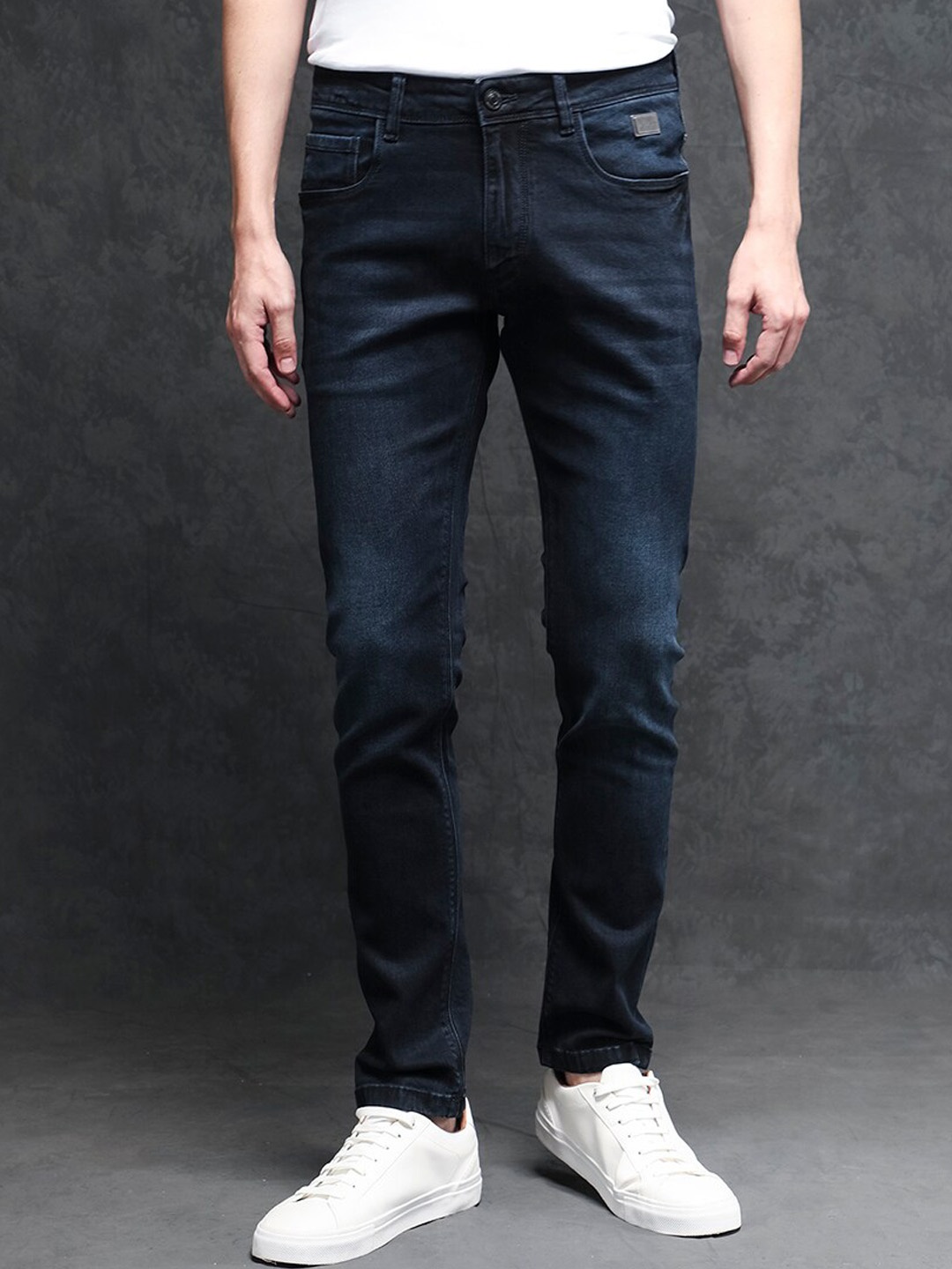 

RARE RABBIT Men Penelope Slim Fit Stretchable Jeans, Navy blue