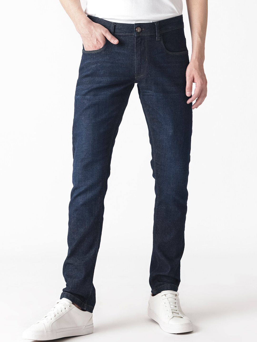 

RARE RABBIT Men Toledo Slim Fit Stretchable Jeans, Navy blue