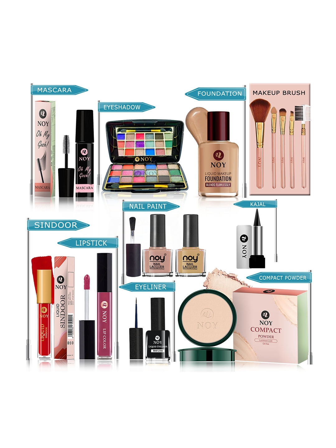 

NOY Set Of 15 Combo Icona Makeup Gift Set - #YN186, Purple