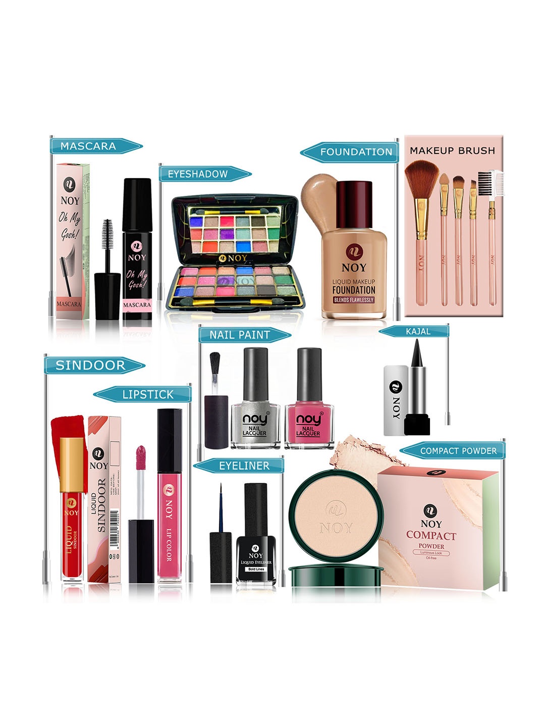 

NOY Set Of 15 Makeup Combo Harmony Gift Set- 118.7ml - #YN246, Peach