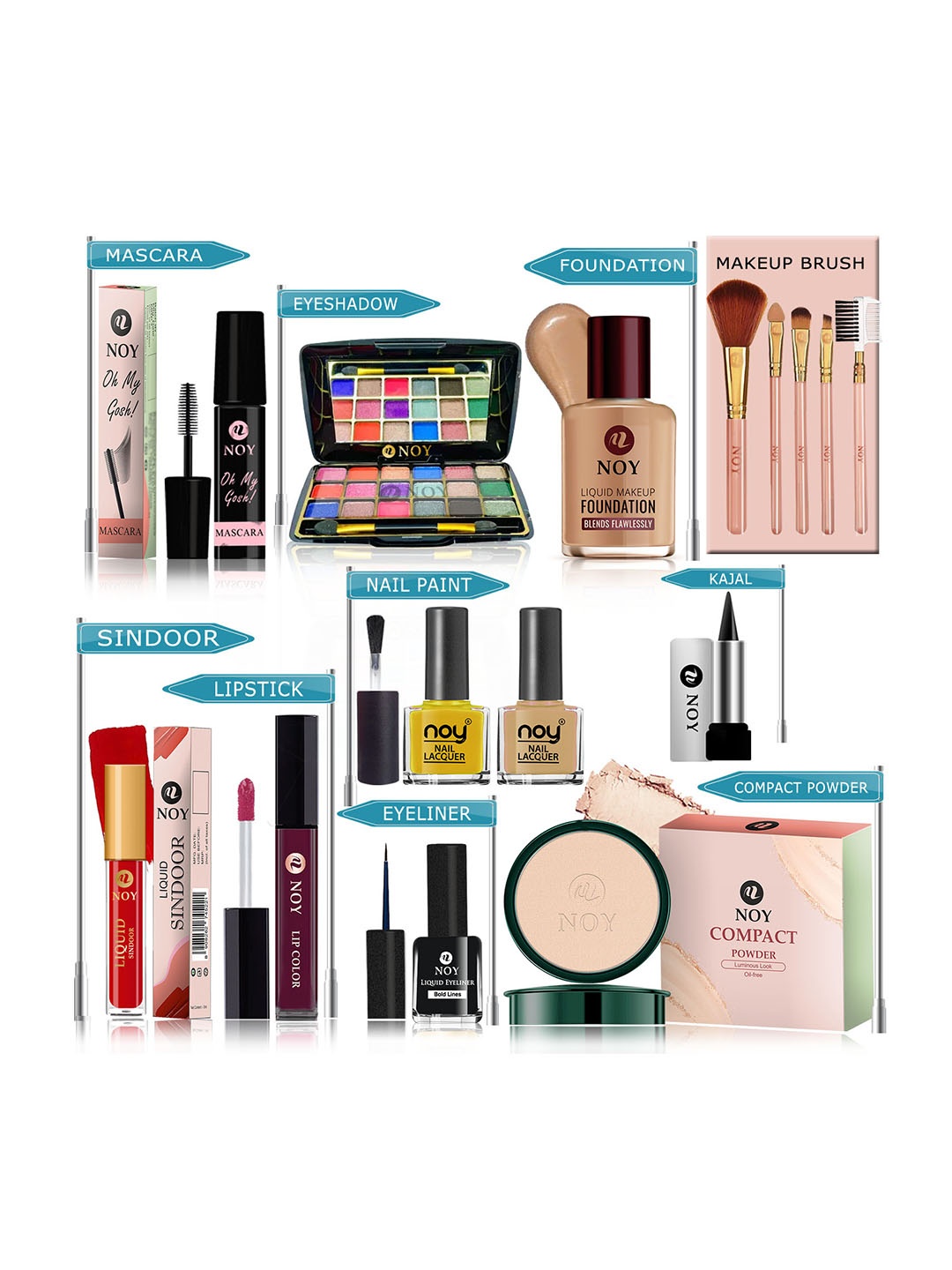 

NOY Set Of 15 Makeup Combo Euforia Gift Set- 118.7ml - #YN117, Burgundy
