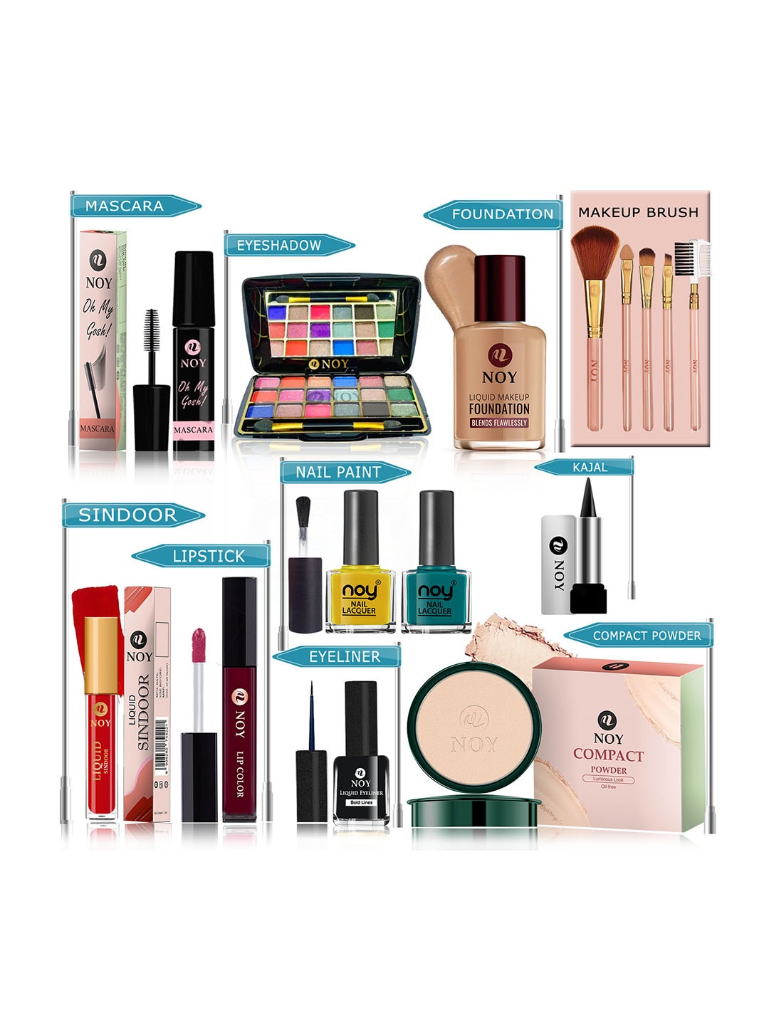

NOY Set Of 15 Makeup Kit Allure Gift Set- 118.7ml - #YN275, Maroon