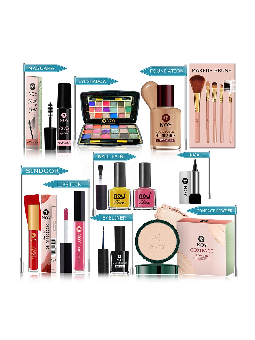 

NOY Set Of 15 Makeup Combo Oasis Gift Set-#YN198, Peach