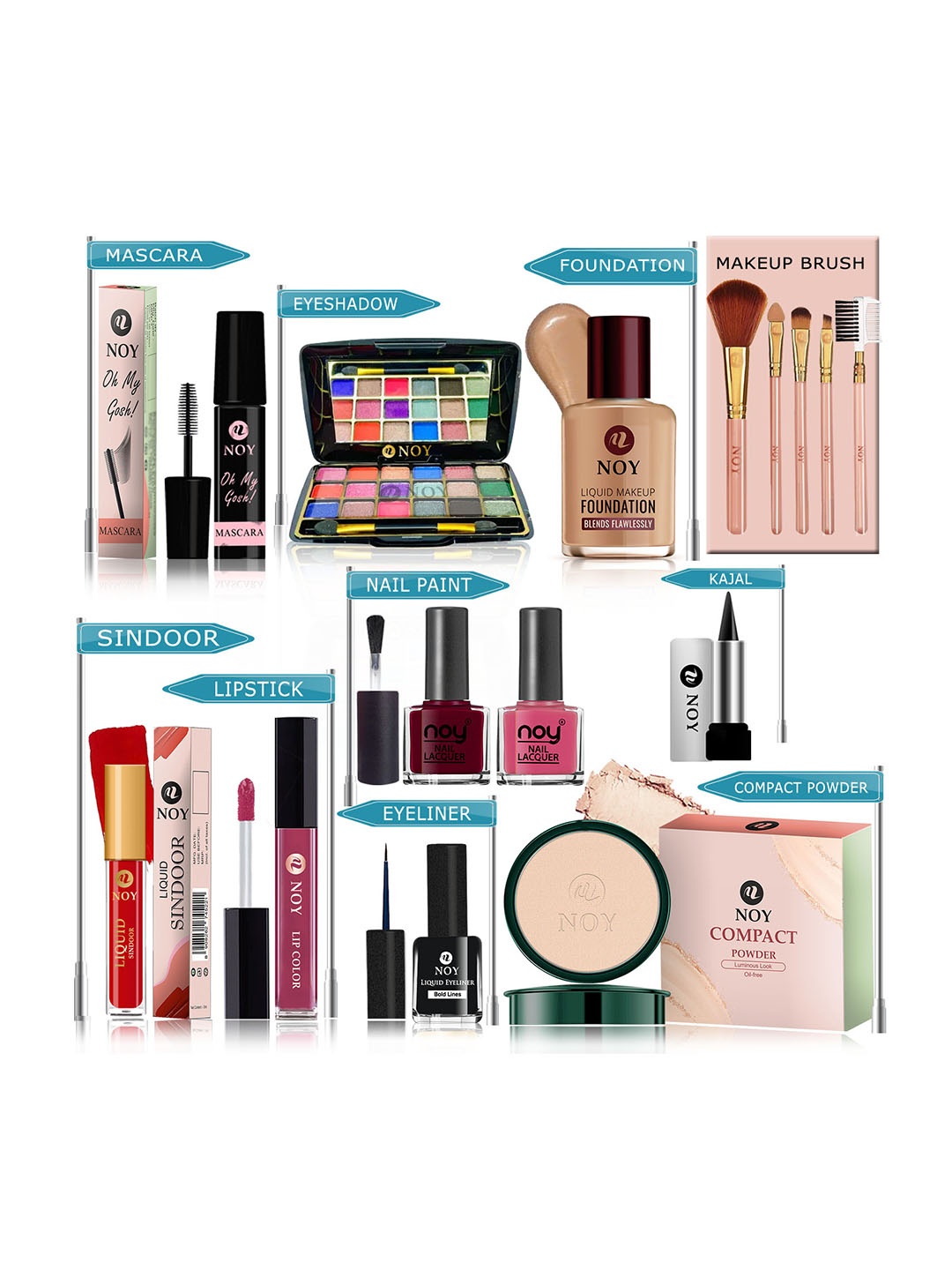 

NOY Set Of 15 Makeup Combo Temptation Gift Set- #YN210, Nude